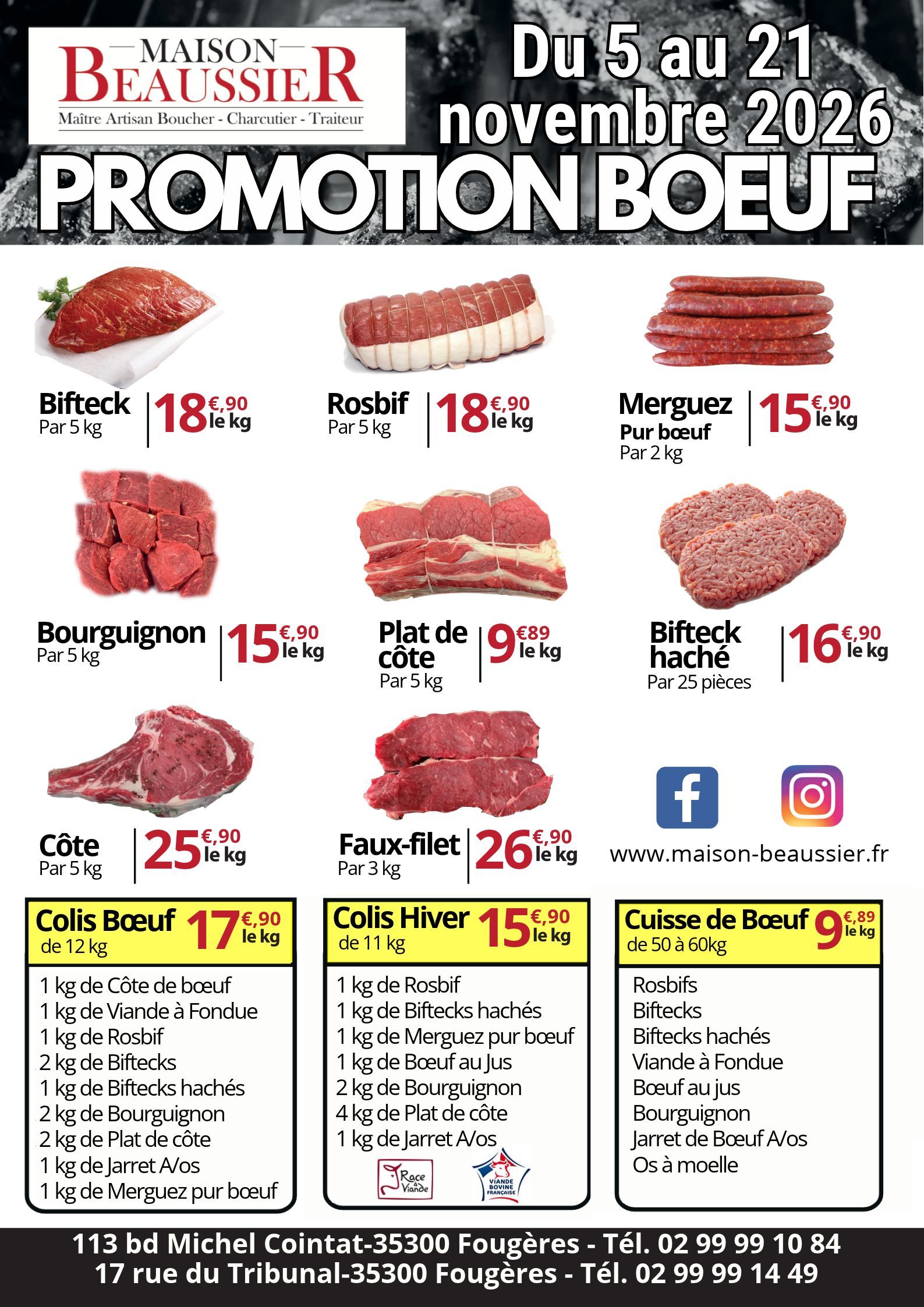 promo bœuf du 5 au 21 novembre