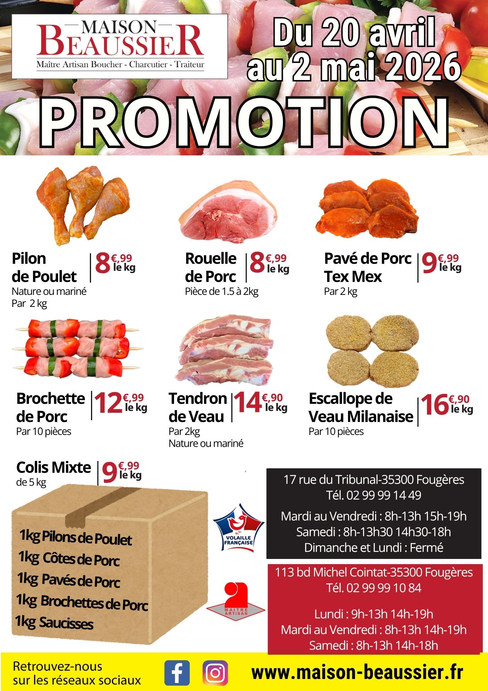 promo mixte 20 avril au 2 mai
