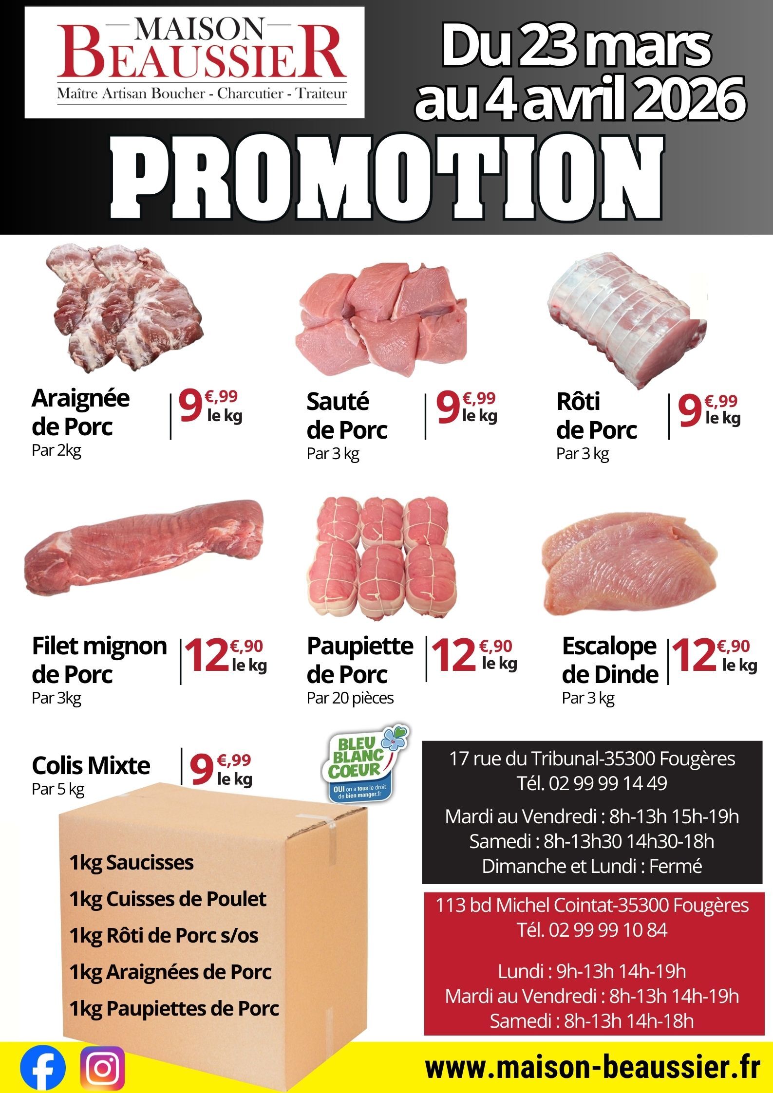 promo mixte 23 mars au 4 avril 2026