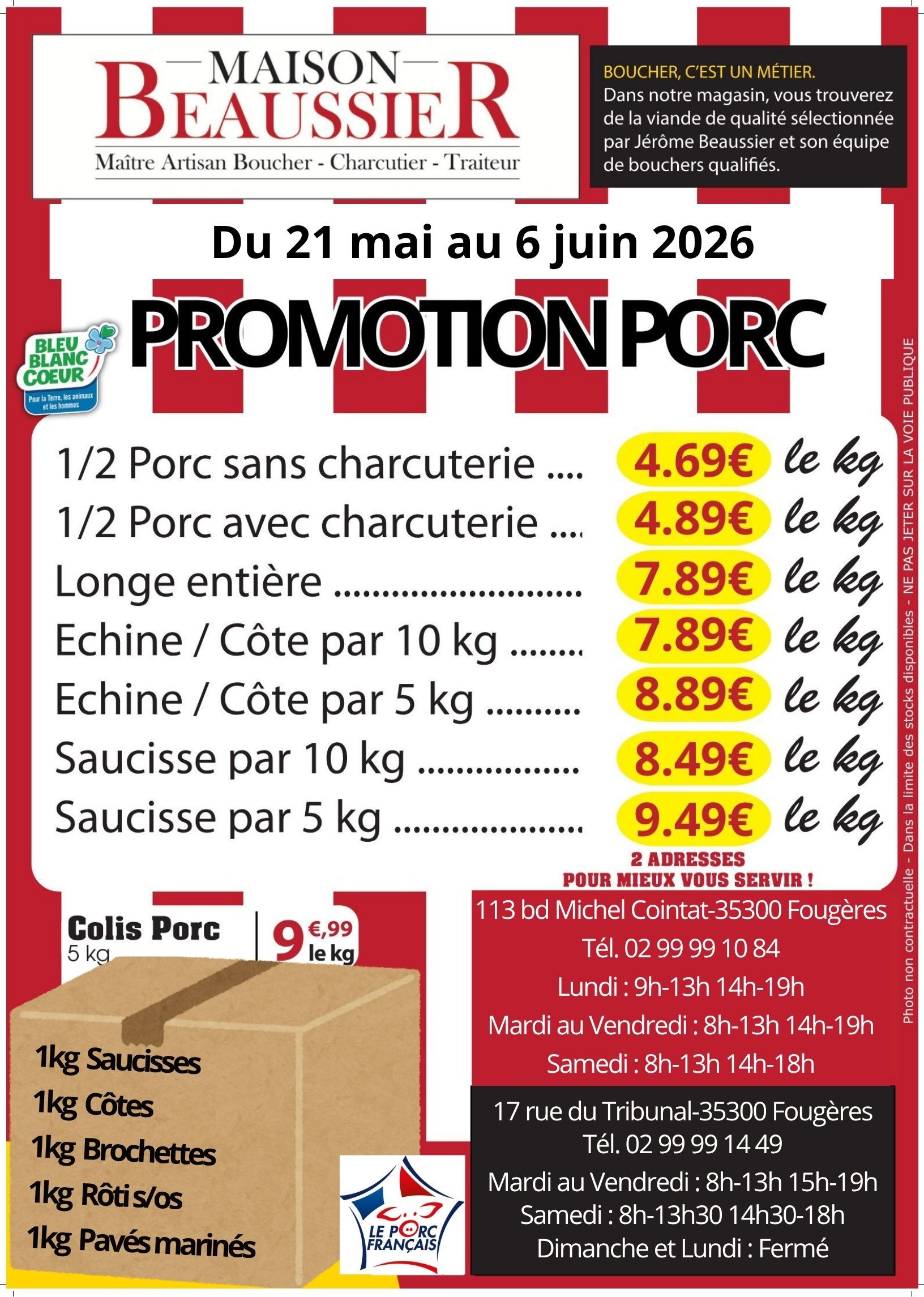 promo porc chronique avec marge