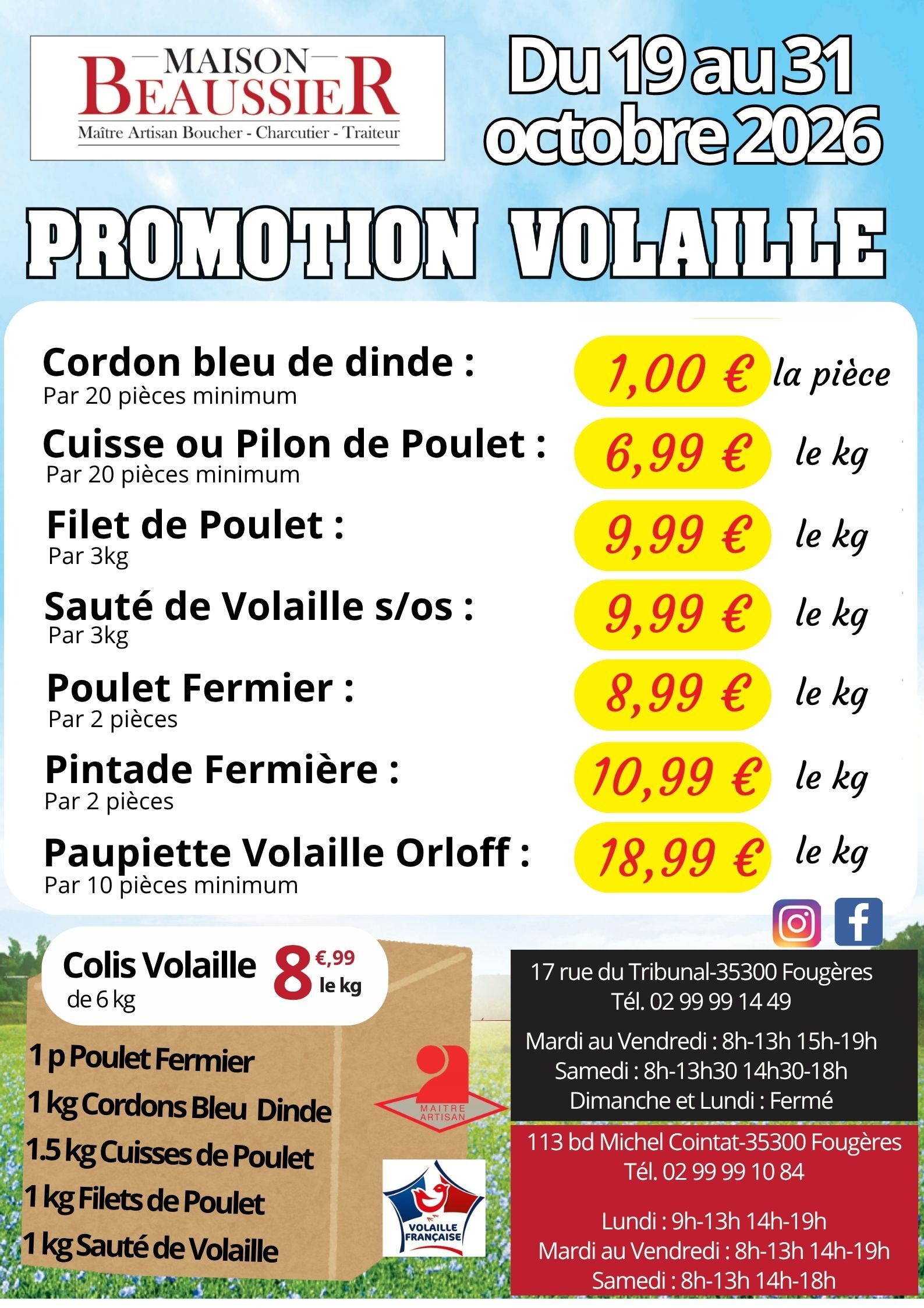 promo volaille octobre 2026
