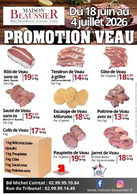 Promo veau du 18 juin au 4 juillet 2026